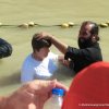 Die Taufstelle am Jordan mit Täuflingen